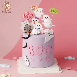 Cake Topper Halloween Pink Ghost Cupcake Home Decoration