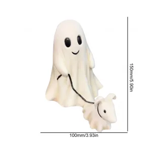 Halloween Ghost Walking Dog Statue Creative Halloween Home Decor