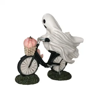 Halloween Cycling Ghost And Pinks Pumpkins Resin