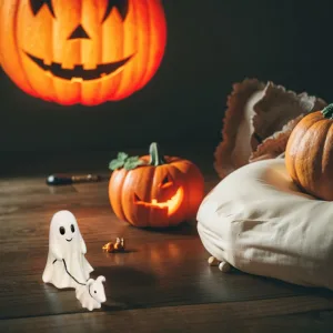 Halloween Ghost Walking Dog Statue Creative Halloween Home Decor