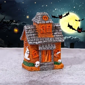 Halloween Haunted House Resin Statue-Modern Mini Collectible Halloween Decor