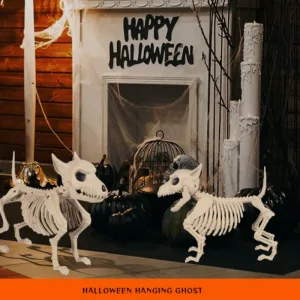 Halloween Creative Home Ornament Animal Skeleton Decoration Little Wolf Skeleton Indoor Outdoor Garden Decoration