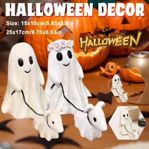 Halloween Ghost Walking Dog Statue Creative Halloween Home Decor
