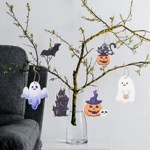 Halloween Hanging Ornaments Wooden Pendant Pumpkin Decorations Pendant Decor