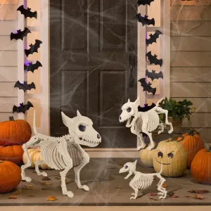 Halloween Creative Home Ornament Animal Skeleton Decoration Little Wolf Skeleton Indoor Outdoor Garden Decoration
