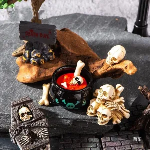Halloween Micro Landscape Skeleton Miniatures Desktop Handicrafts Mummy Ornaments Home Office Desktop Pumpkin Decor